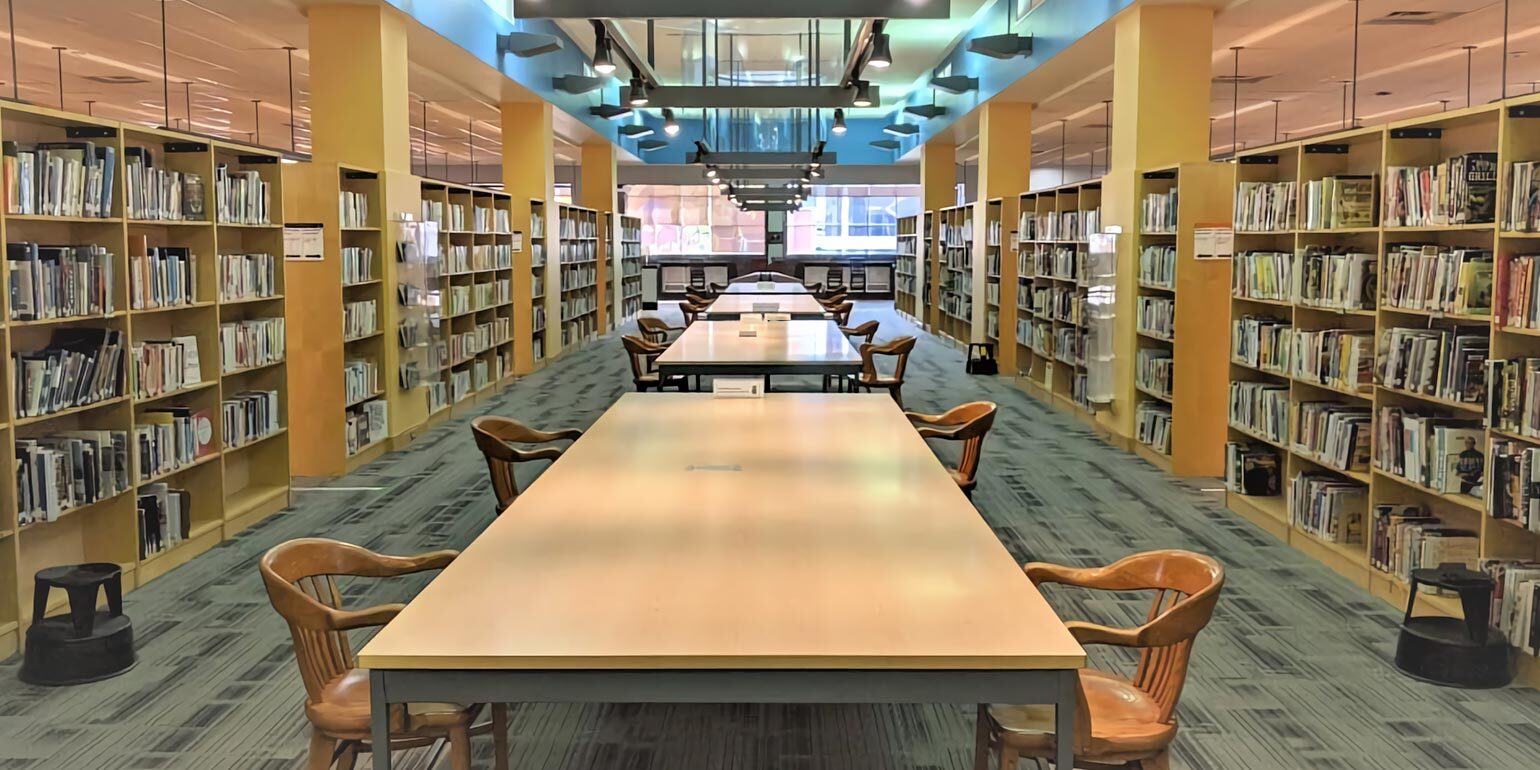 Library interior for homepage header