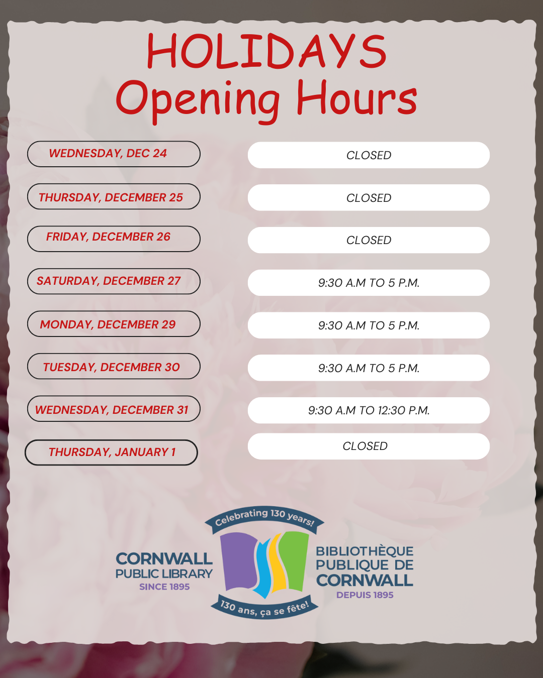 opening hours