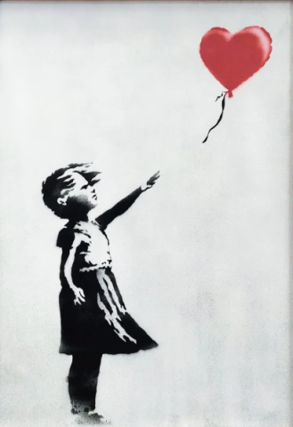 Girl with Balloon/Love is in the Bin by Banksy