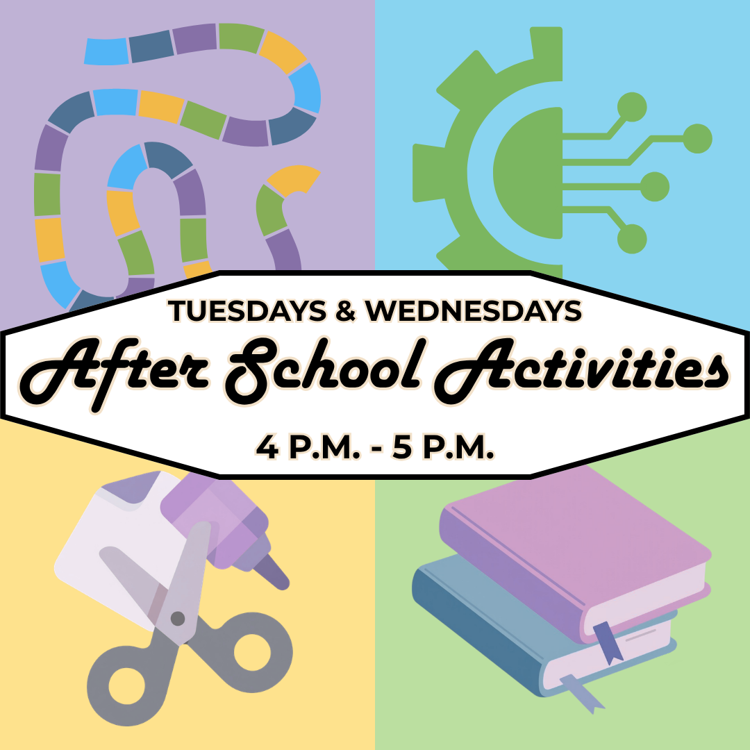 Tuesdays & Wednesdays After School Activities, 4-5pm